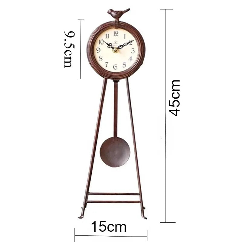 Bird Shape Table Clock Retro Pendulum Desk Clocks Silent Living Room Decoration Tabletop Watch Luxury Bedroom Desktop Watches